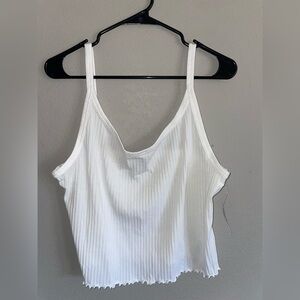 Old Navy White Ribbed Camisole Top